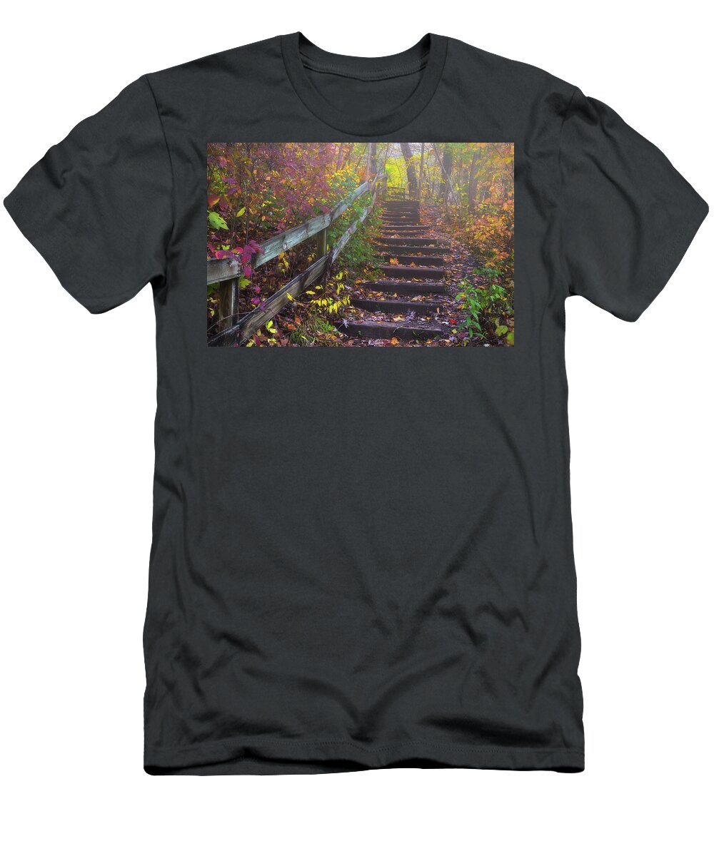 Stairway T-Shirt featuring the photograph Stairway to Autumn by Darren White