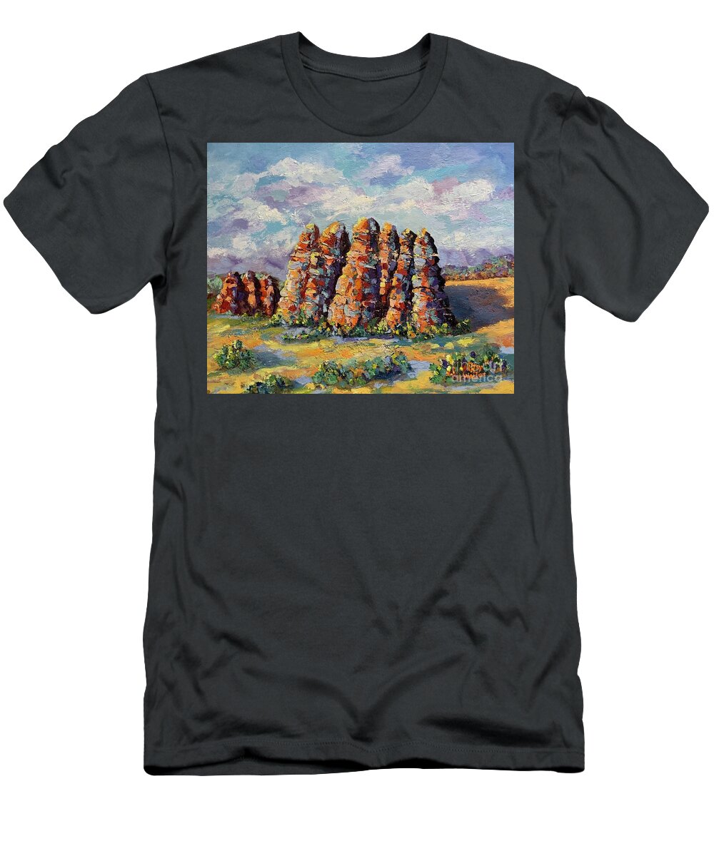 Red Rocks T-Shirt featuring the painting Standing Tall in Sedona by Patsy Walton