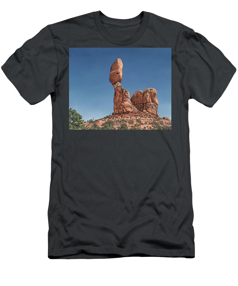 Balanced T-Shirt featuring the digital art Standing Tall by Rick Adleman