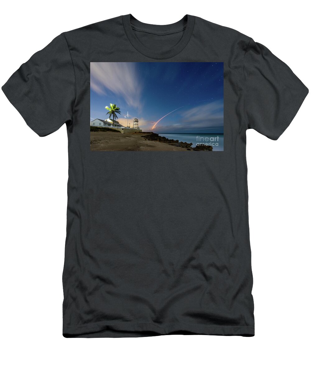 Spacex T-Shirt featuring the photograph Starlink Early Morning Launch by Tom Claud