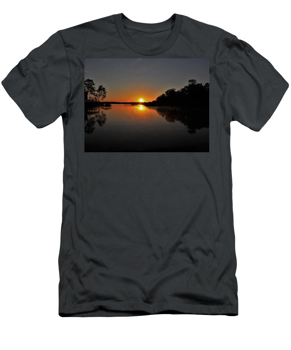 Sunrise T-Shirt featuring the photograph Starring A Lake Sunrise by Ed Williams