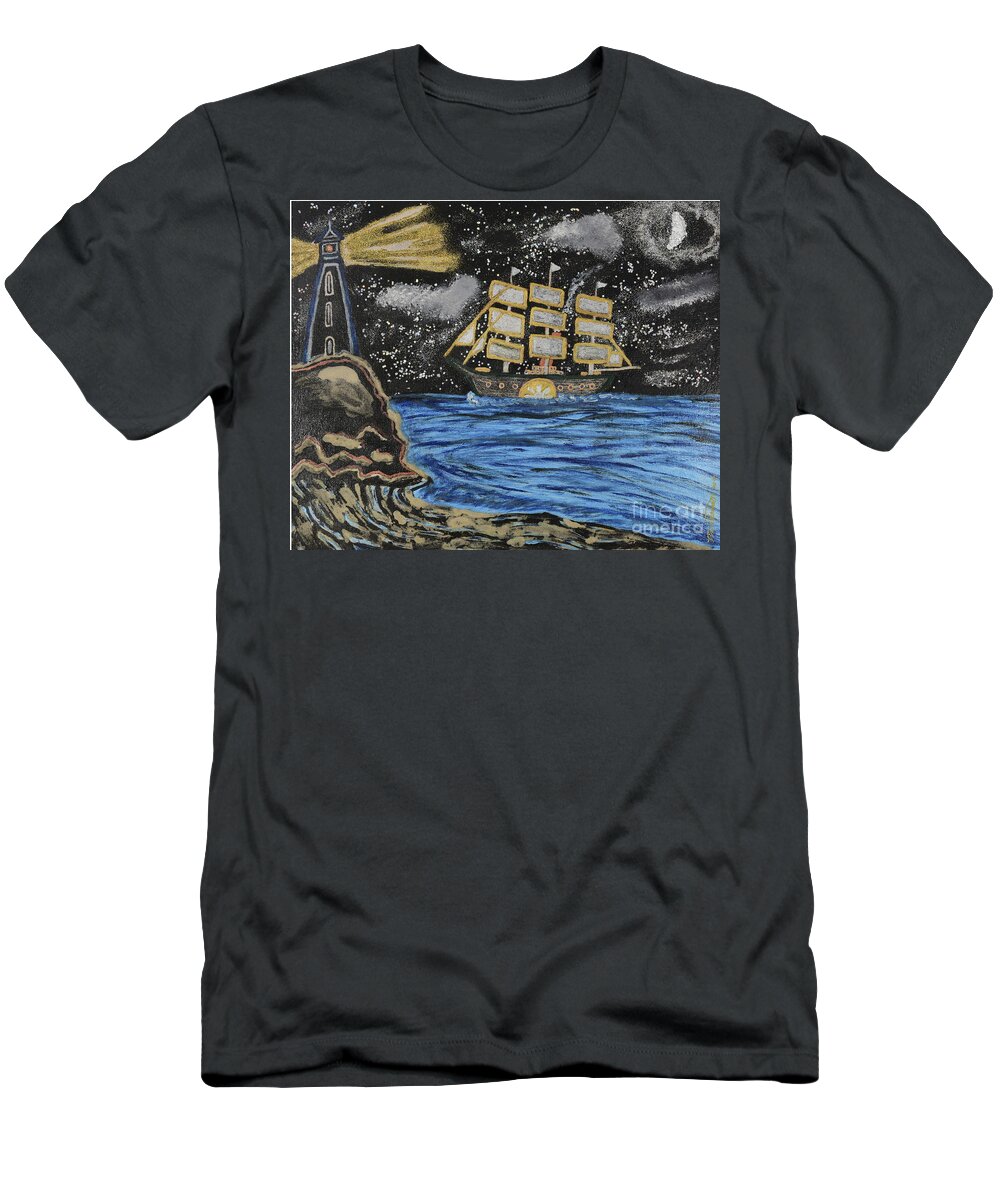 Ship T-Shirt featuring the mixed media Starship Britannia by David Westwood