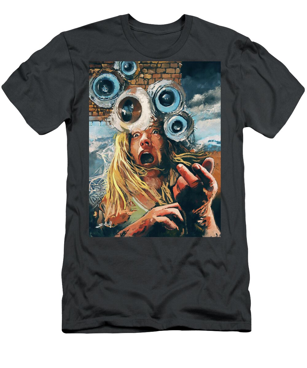 Monster T-Shirt featuring the painting State of Insanity by Sv Bell