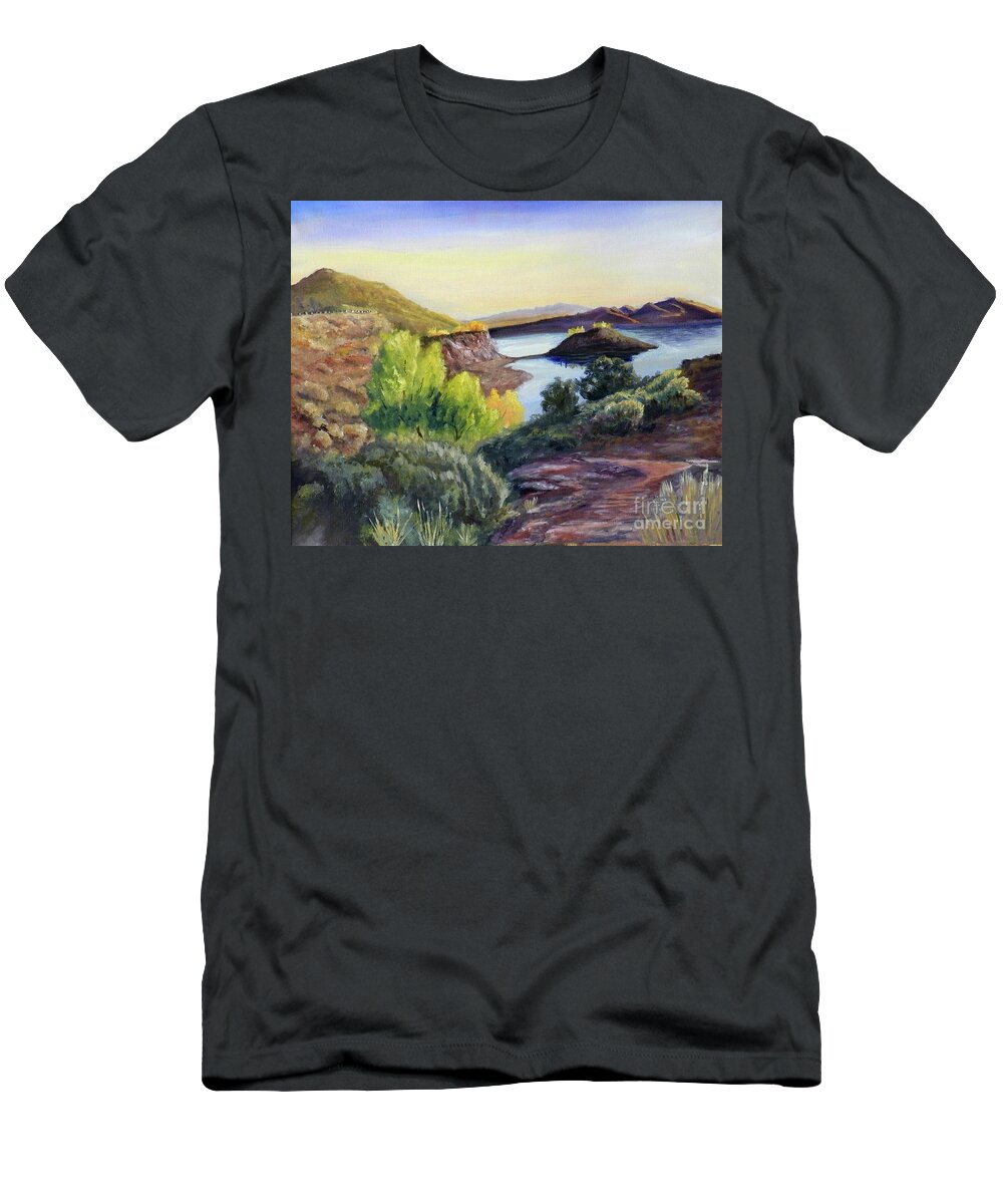 Steinaker T-Shirt featuring the painting Steinaker by Sherril Porter