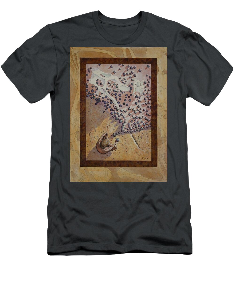Kim Mcclinton T-Shirt featuring the painting Stones and Bones by Kim McClinton