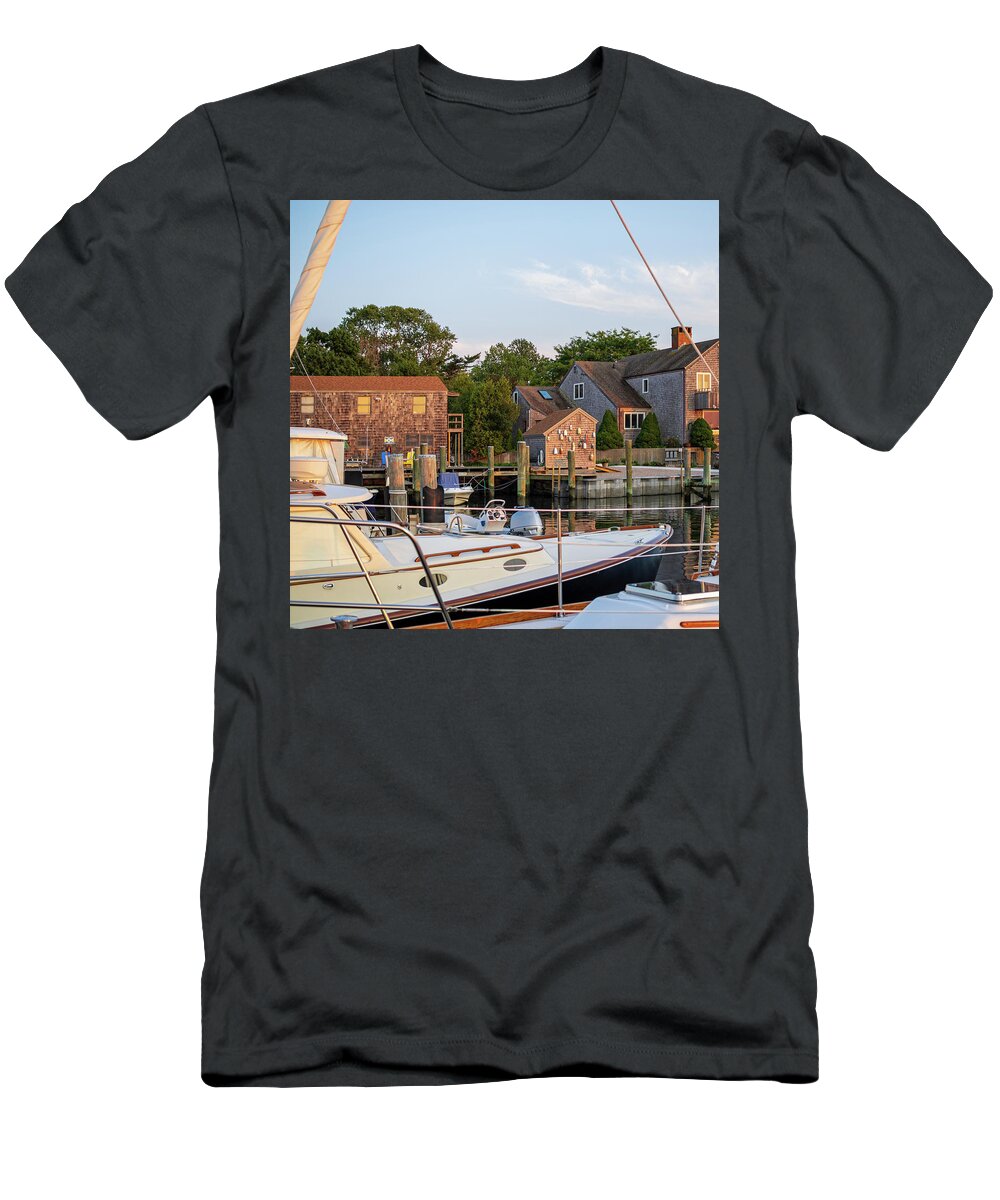 Stonington T-Shirt featuring the photograph Stonington Harbor Boats and Buoys by Marianne Campolongo