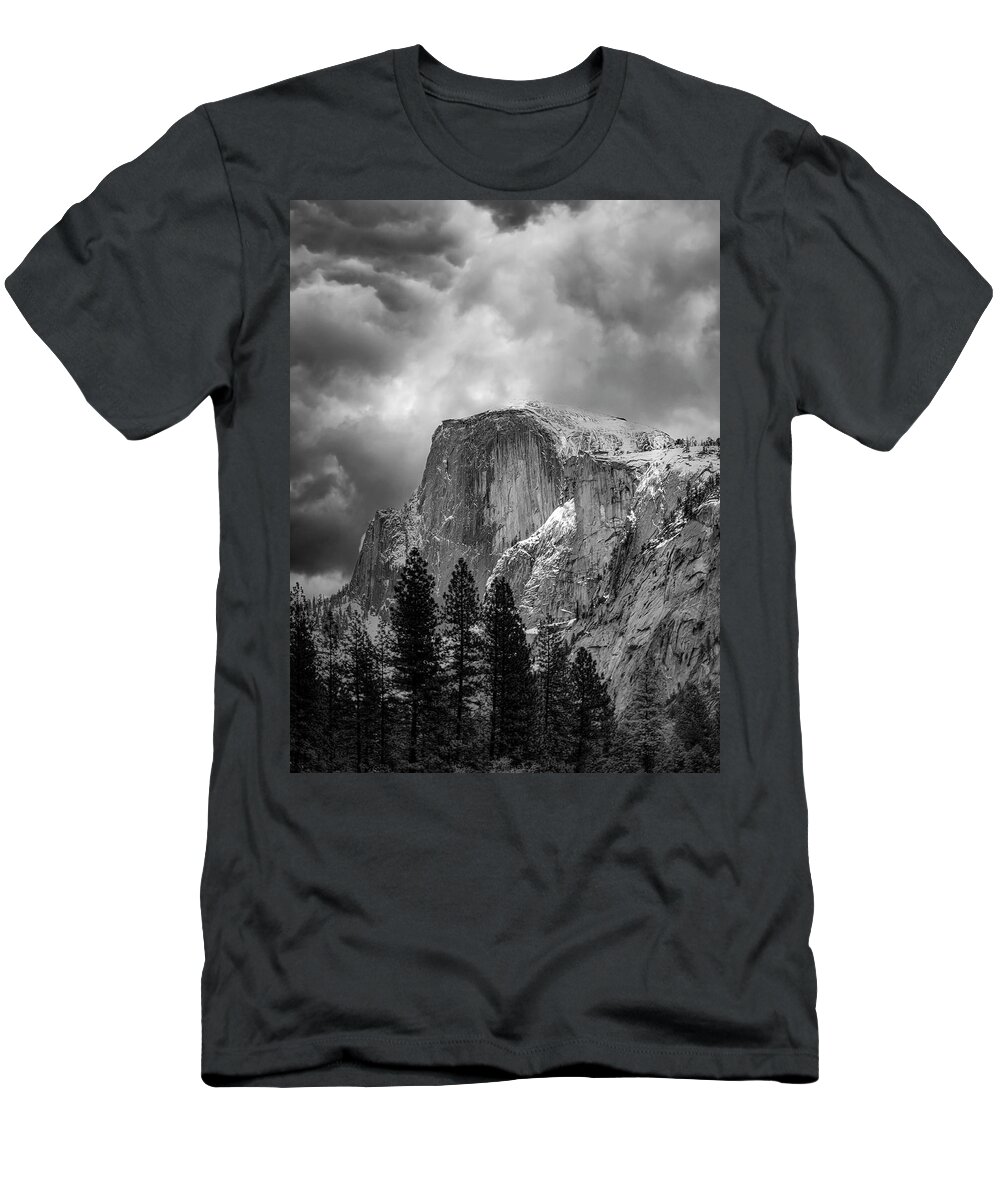 Landscape T-Shirt featuring the photograph Stormy Half Dome by Romeo Victor