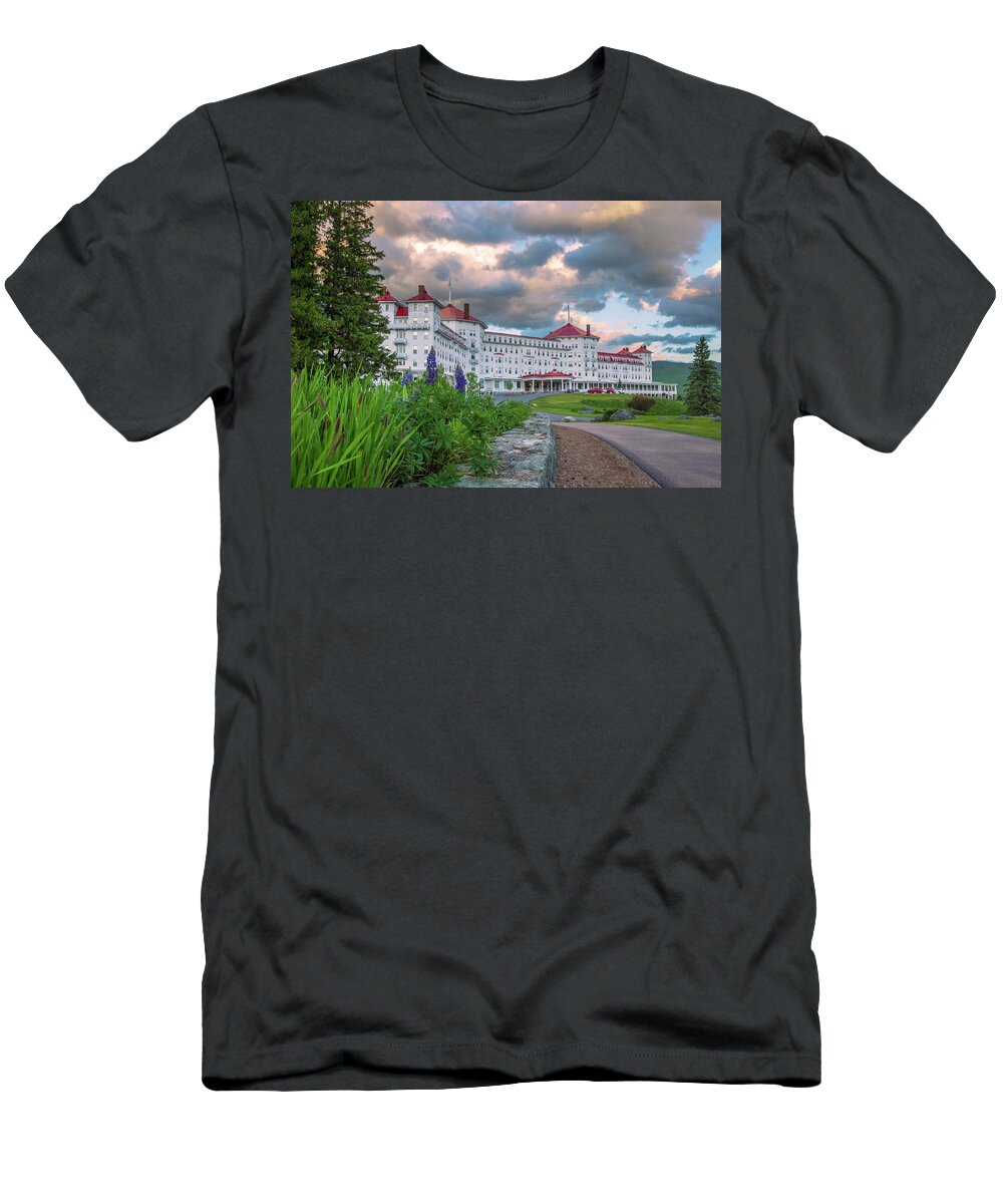 Omni T-Shirt featuring the photograph Stormy Omni Lupine Sunset by White Mountain Images