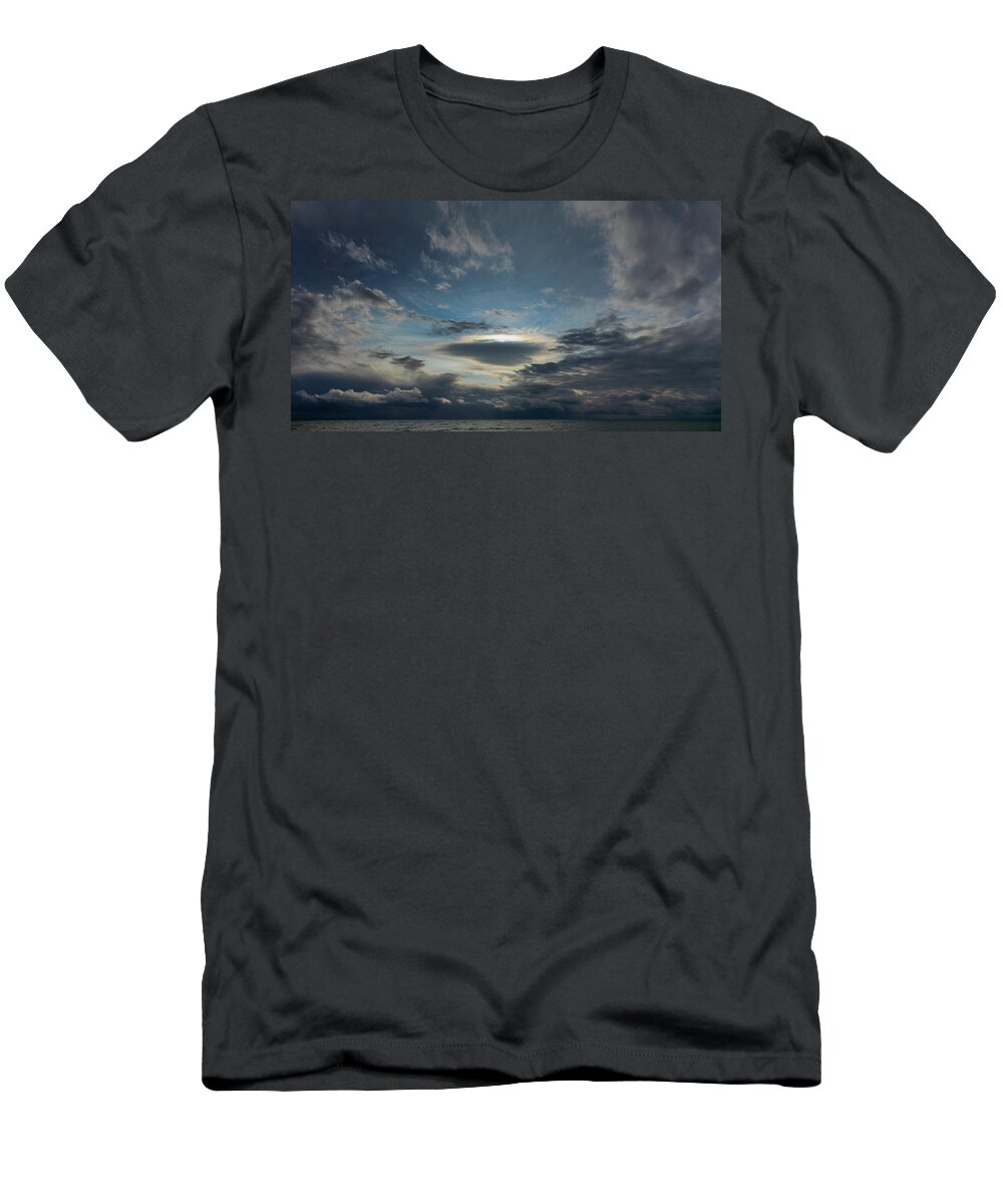 Storm T-Shirt featuring the photograph Stormy Sky Over The Winter Sea by Mikhail Kokhanchikov