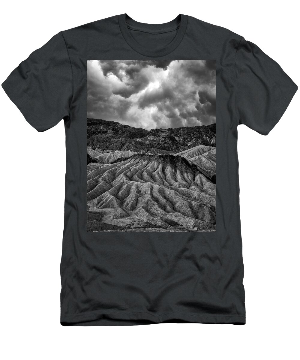 Landscape T-Shirt featuring the photograph Stormy Zabriskie Point by Romeo Victor