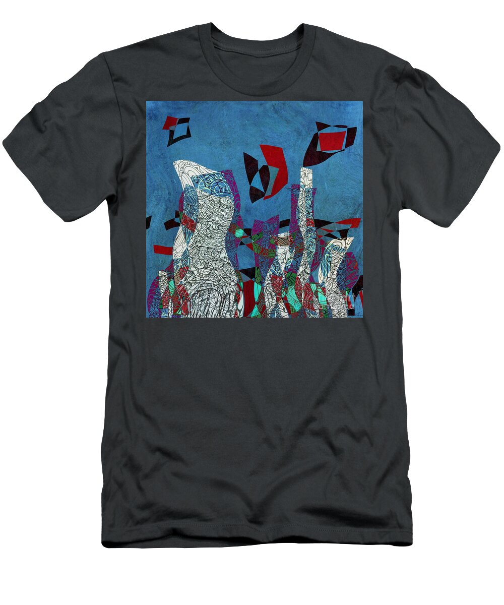 Abstract T-Shirt featuring the digital art Strattoria-01c6073b by Variance Collections