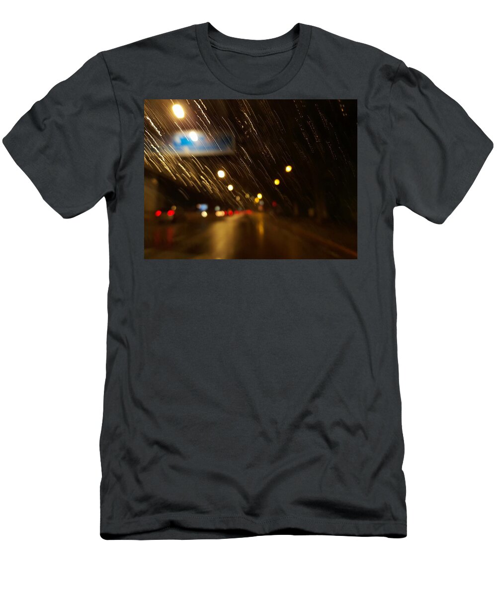 Rain T-Shirt featuring the photograph Streaks of rain by Faa shie