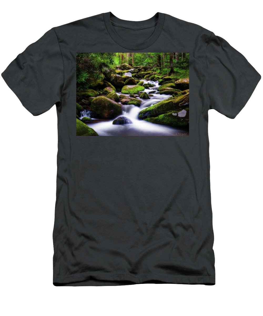 Stream T-Shirt featuring the photograph A Stream Runs Through It #2 by Robert Golub
