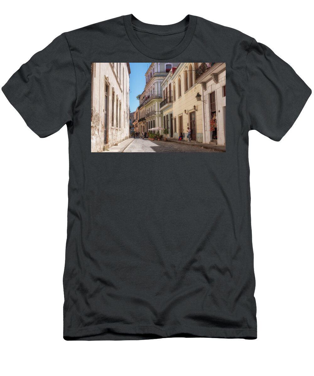Building T-Shirt featuring the photograph Street in Havana by Elin Skov Vaeth