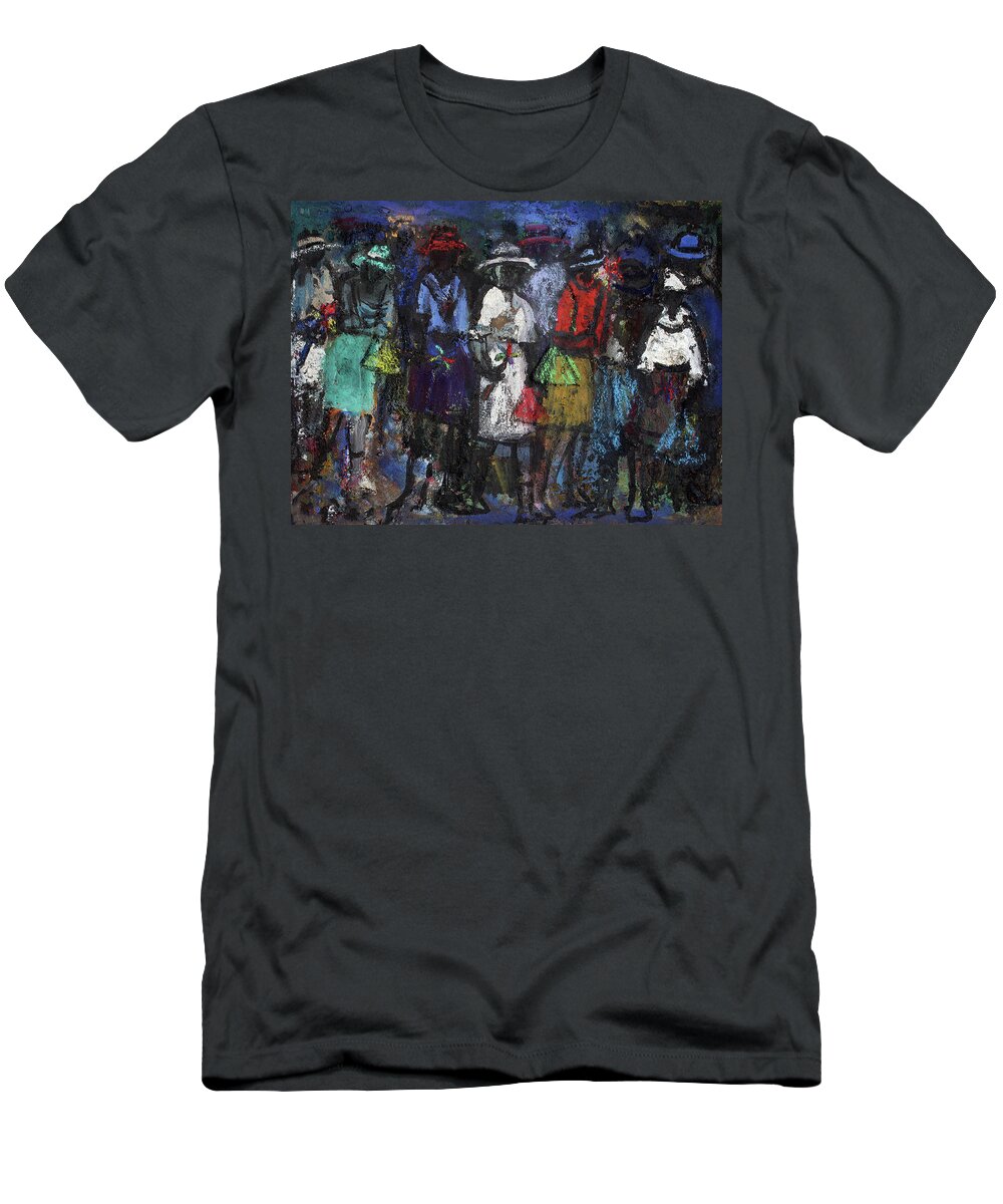 Soweto T-Shirt featuring the painting Street Talk by Joe Maseko