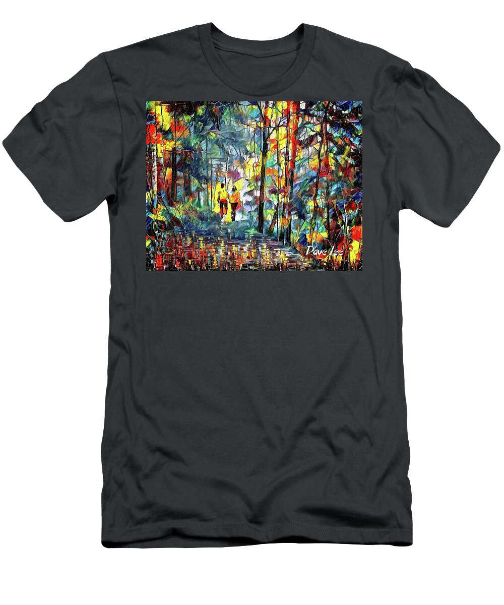 Fall T-Shirt featuring the digital art Strolling Through the Colors by Dave Lee