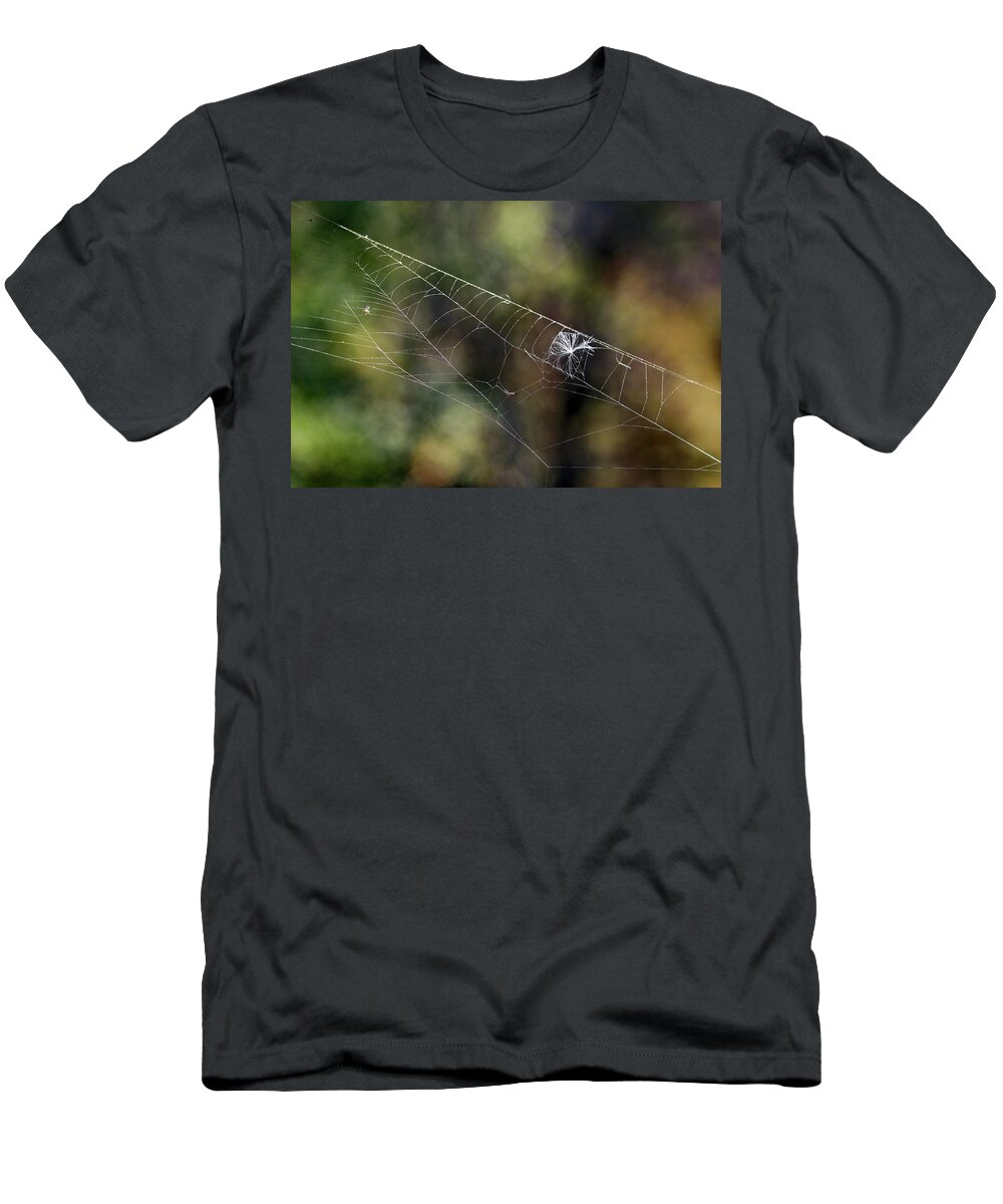 Jenniferrobin.gallery T-Shirt featuring the photograph Stuck In A Web by Jennifer Robin