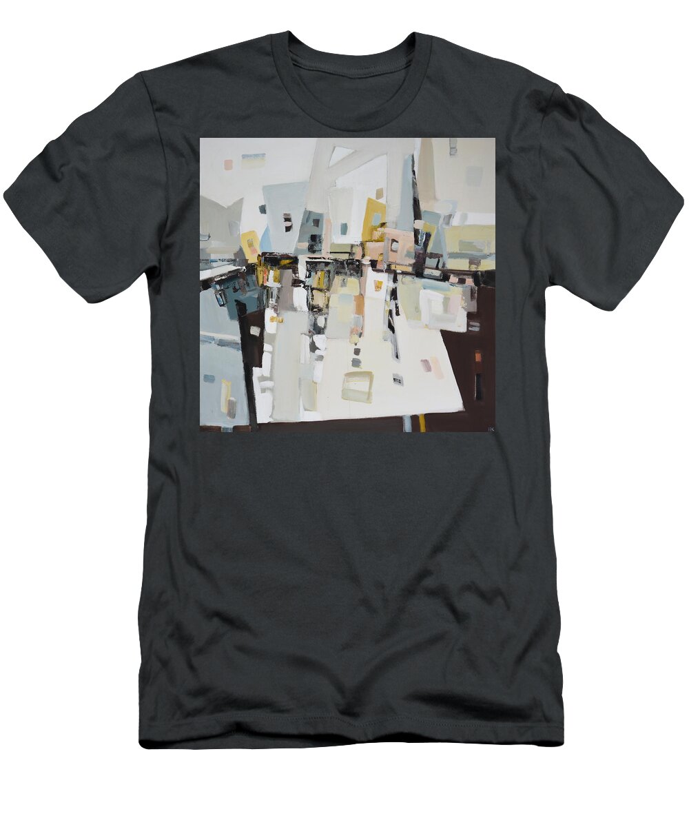 Abstraction T-Shirt featuring the painting 	Subjective industrial landscape. by Iryna Kastsova