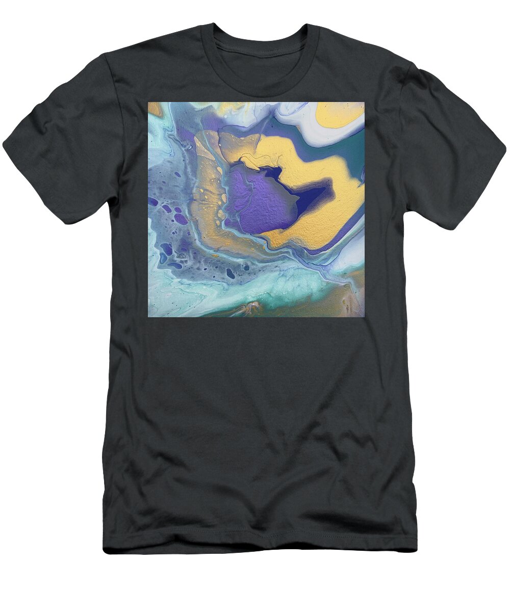 Gold T-Shirt featuring the painting Submerge by Nicole DiCicco