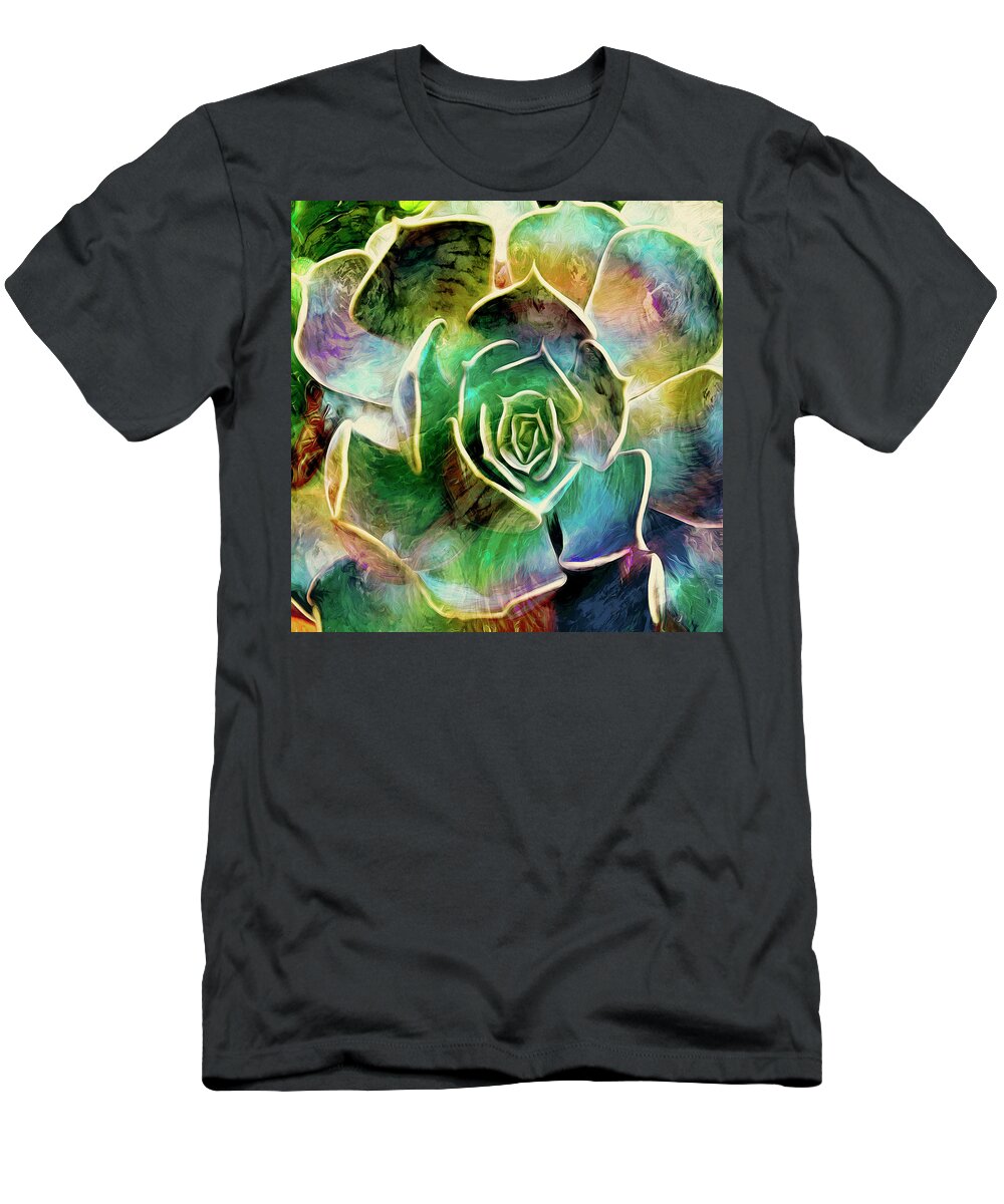 T-Shirt featuring the digital art Succulant by Cindy Greenstein