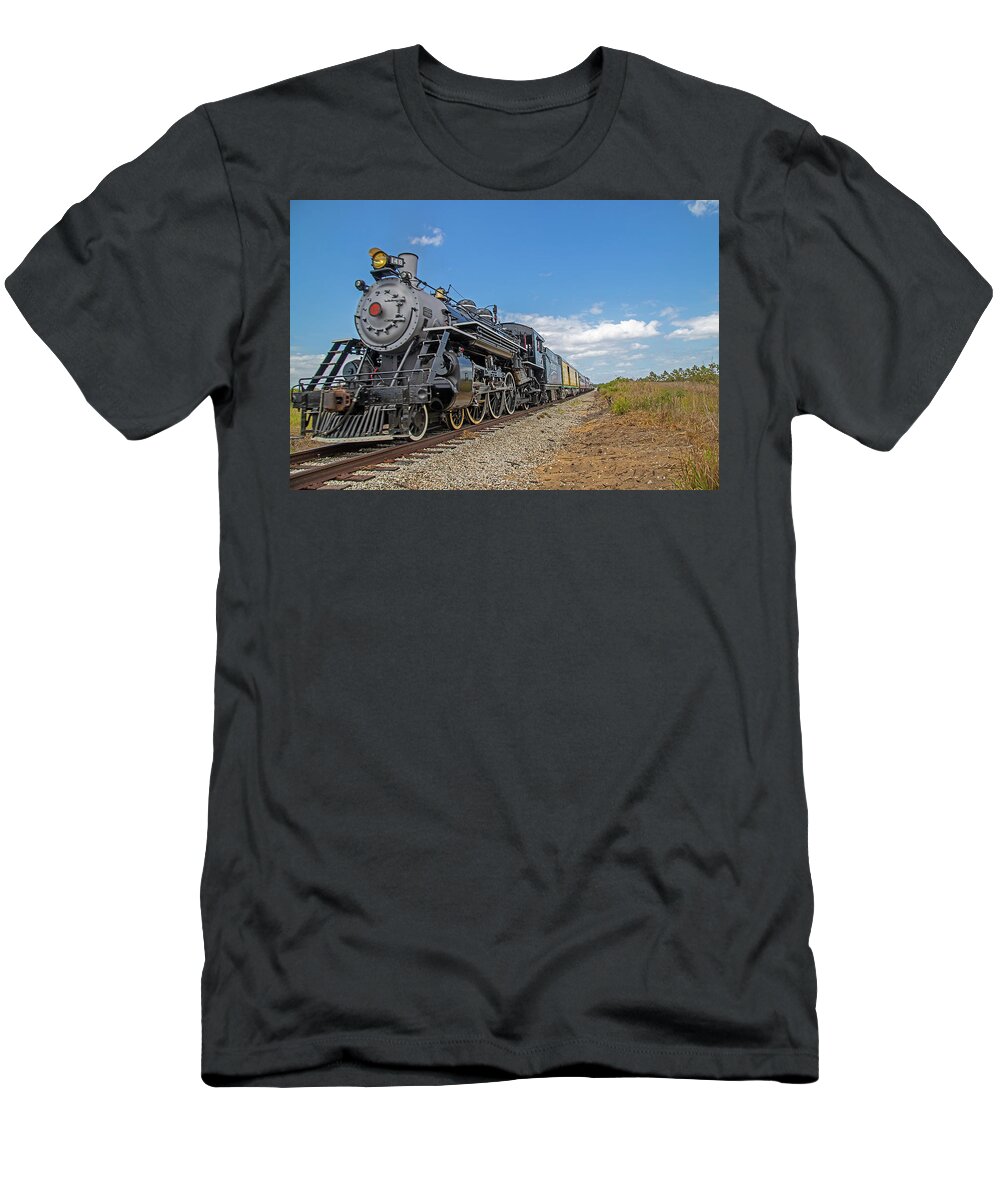 Trains T-Shirt featuring the photograph Sugar Express Steam Locomotive #148 by Dart Humeston
