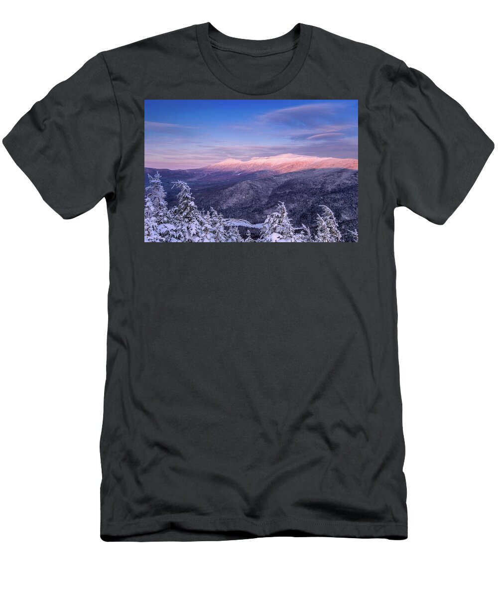 Highland Center T-Shirt featuring the photograph Summit Views, Winter On Mt. Avalon by Jeff Sinon