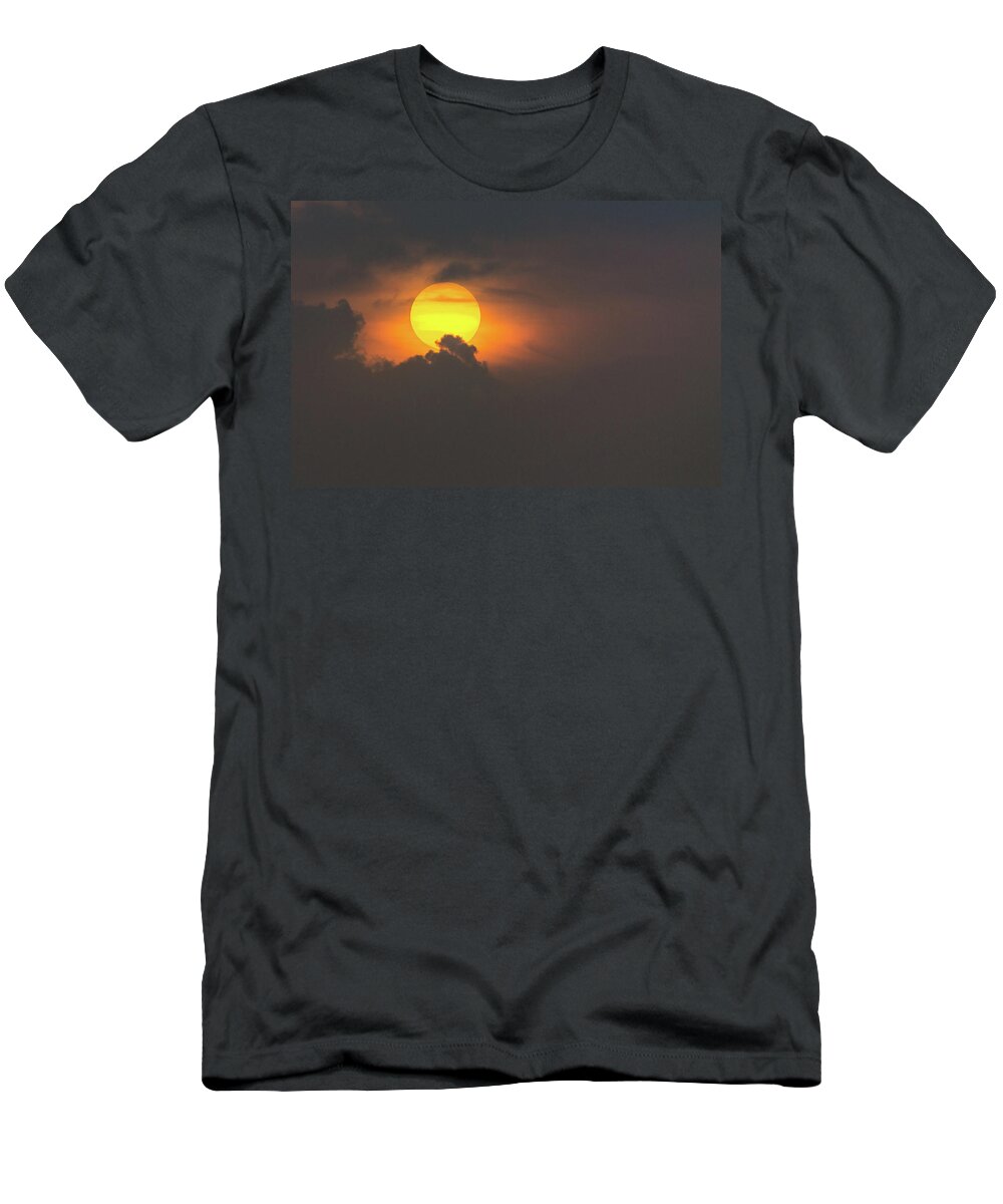 Clouds T-Shirt featuring the photograph Sun popping into clouds by Andrew Lalchan