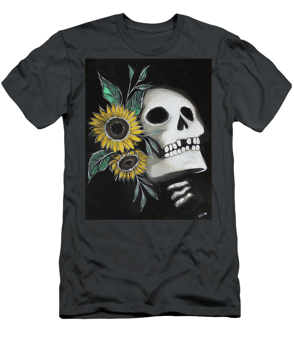 Sun T-Shirt featuring the painting Sunflower Grin by Kenneth Pope