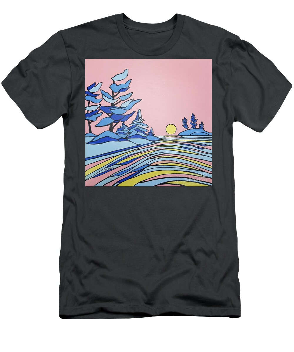 Landscape T-Shirt featuring the painting Sunrise by Petra Burgmann