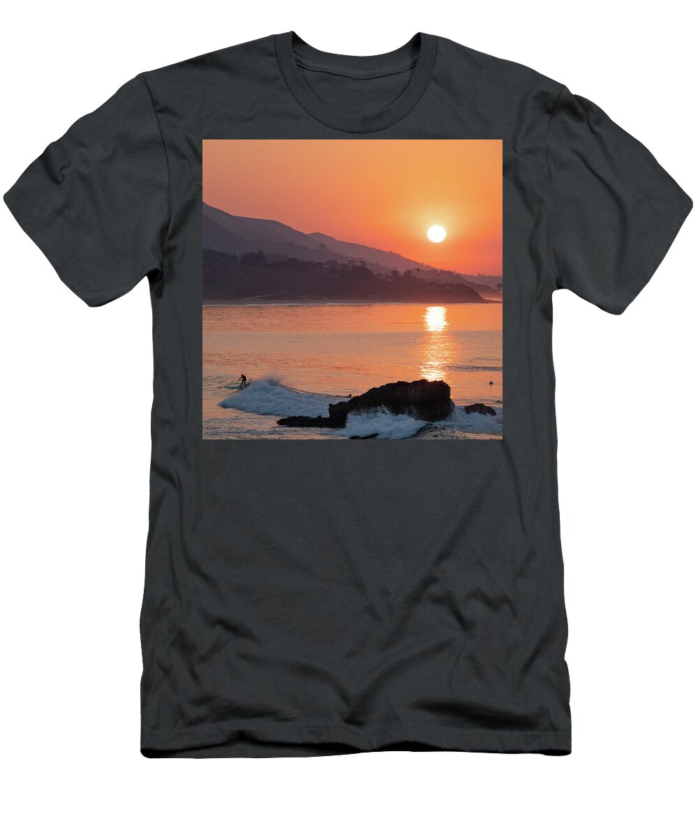 Surfer T-Shirt featuring the photograph Sunrise Surfer by Matthew DeGrushe