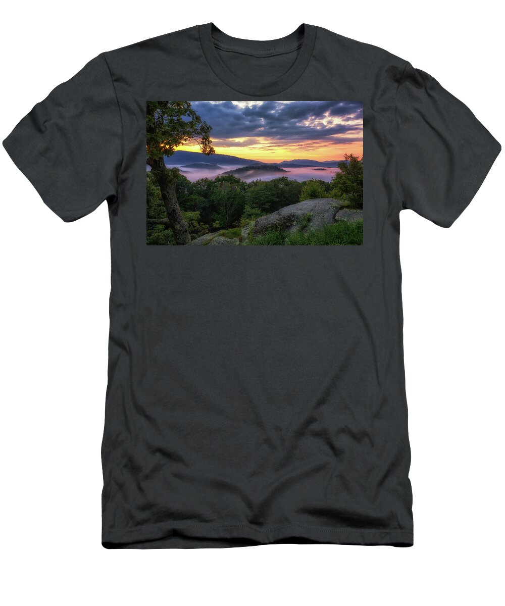 Sunset T-Shirt featuring the photograph Sunset at Raven Rocks - Blue Ridge Parkway by Susan Rissi Tregoning