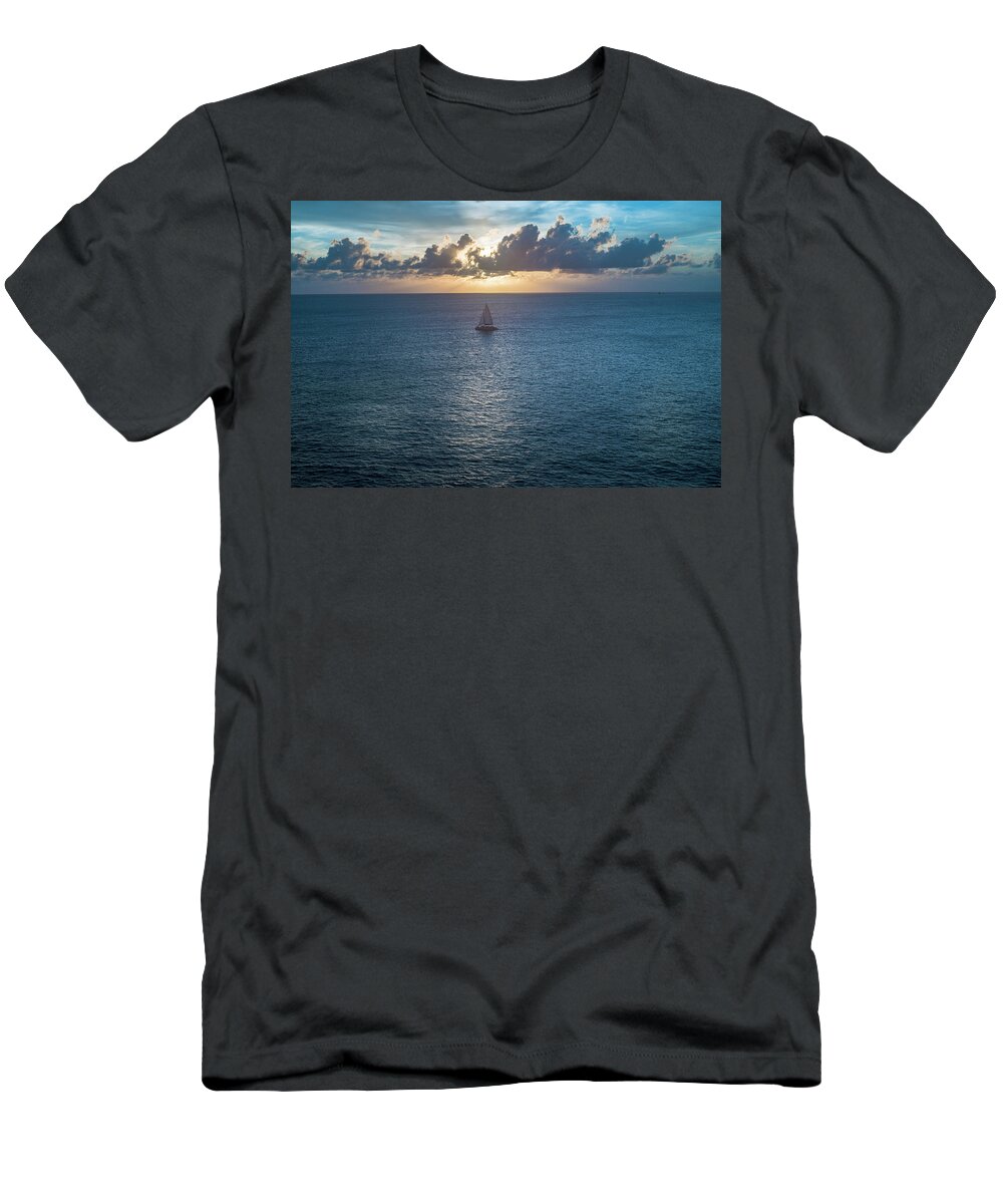 Sunset T-Shirt featuring the photograph Sunset Finale Grand Cayman by Blair Damson