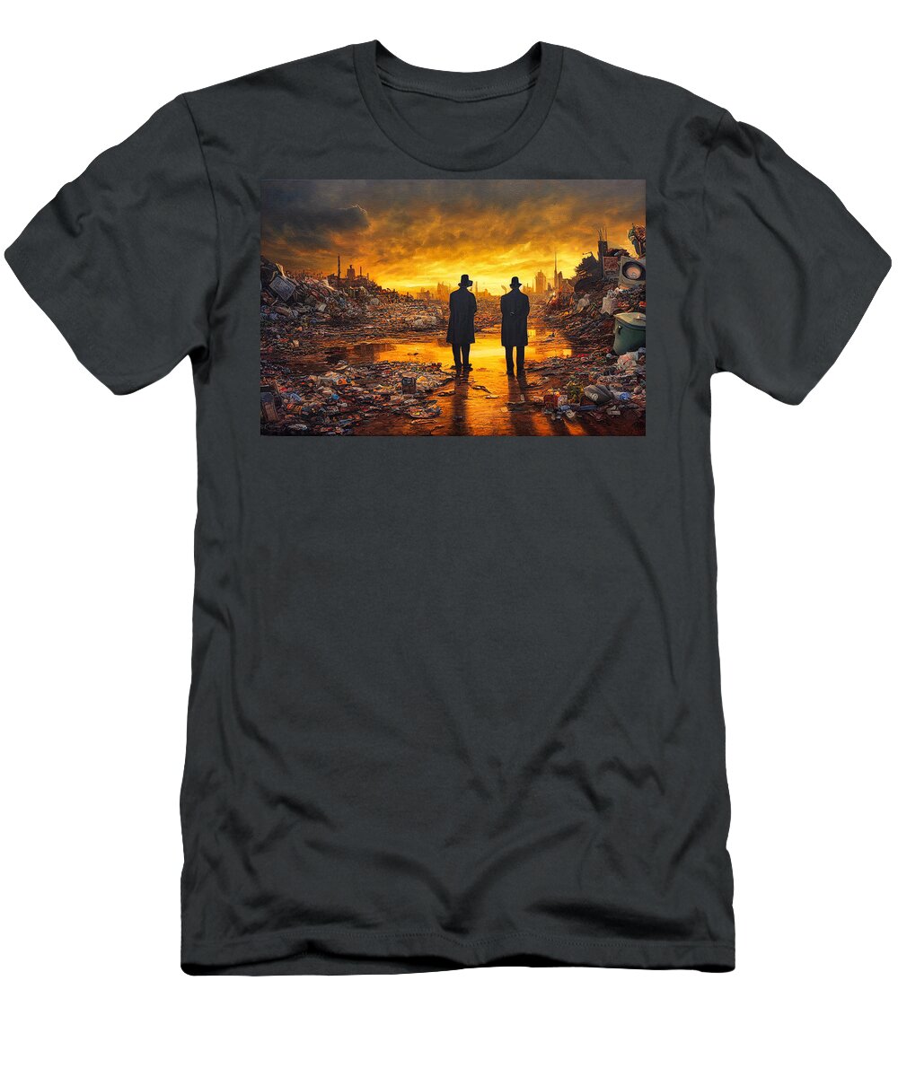 Figurative T-Shirt featuring the digital art Sunset In Garbage Land 77 by Craig Boehman