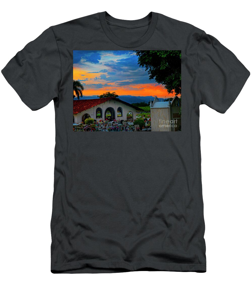 1947e T-Shirt featuring the photograph Sunset On The Coastal Cordillera Of The Andes by Al Bourassa