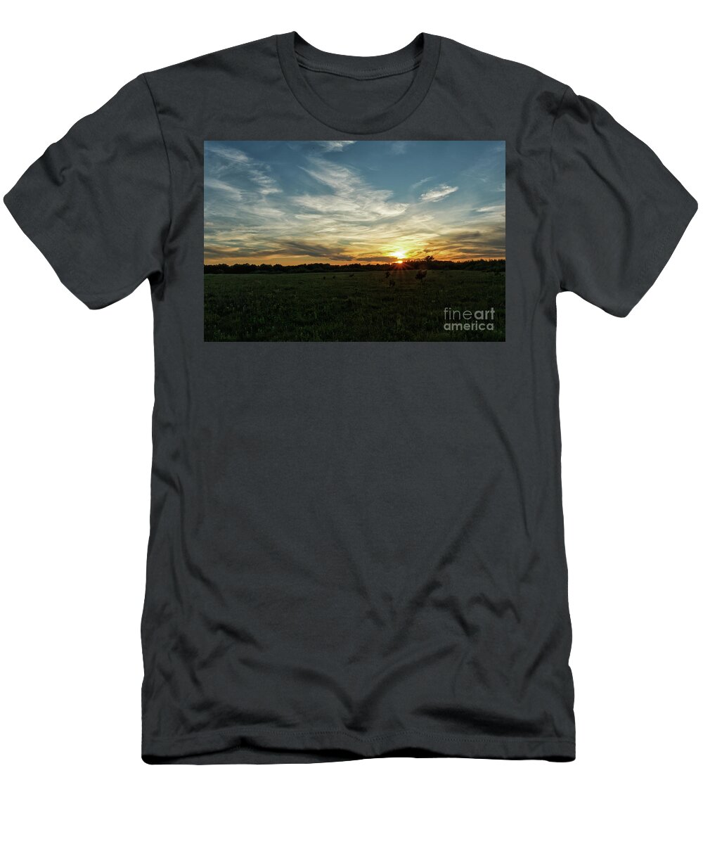 Prairie T-Shirt featuring the photograph Sunset on the Prairie by Natural Focal Point Photography