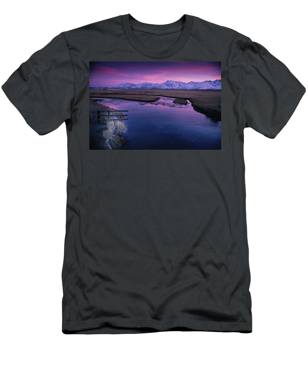 Quiet T-Shirt featuring the photograph Serene Afterglow of Winter Sunset by Bonnie Colgan