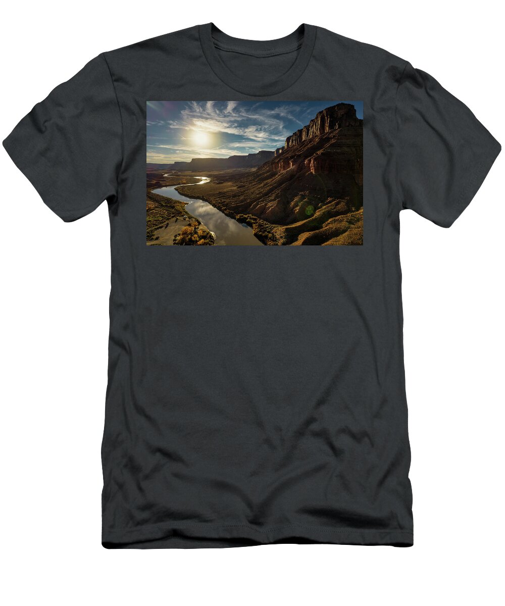 Colorado River T-Shirt featuring the photograph Sunset Over The Colorado by Dave Wilson