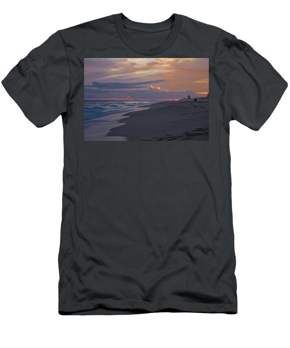 Niihau Sunset T-Shirt featuring the photograph Sunset Toward Ni'ihau Kauai by Heidi Fickinger