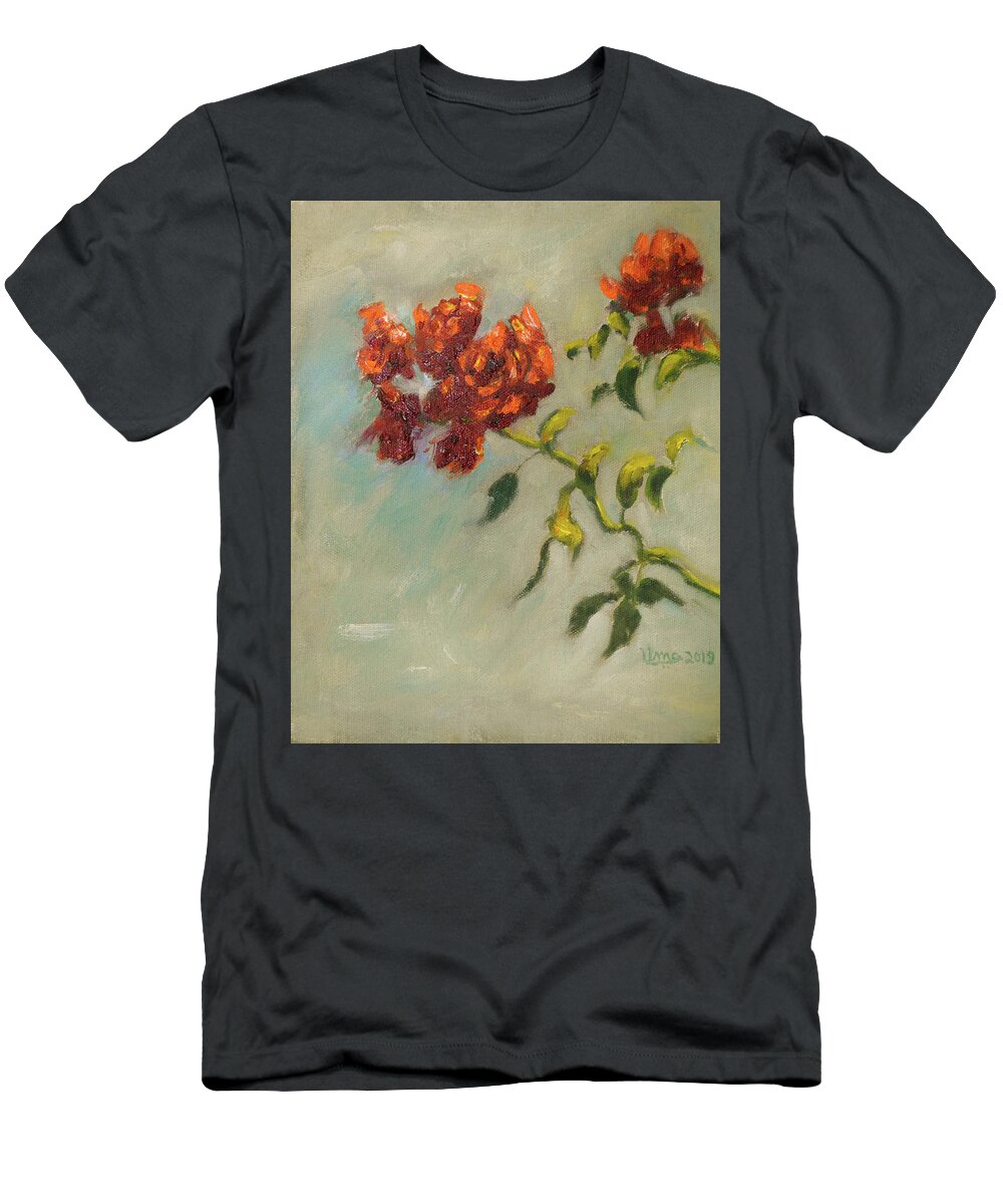Sunshine And Roses T-Shirt featuring the painting Sunshine and Roses by Uma Krishnamoorthy