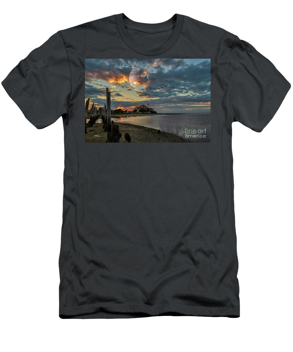 Sunrises T-Shirt featuring the photograph Surreal Lighthouse Sunrise by DB Hayes
