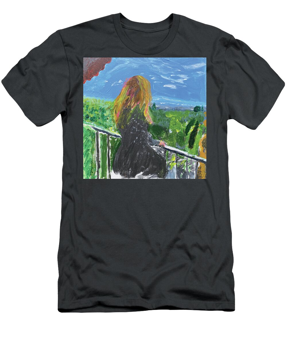 Spain T-Shirt featuring the painting Suzi in Ronda by David Feder