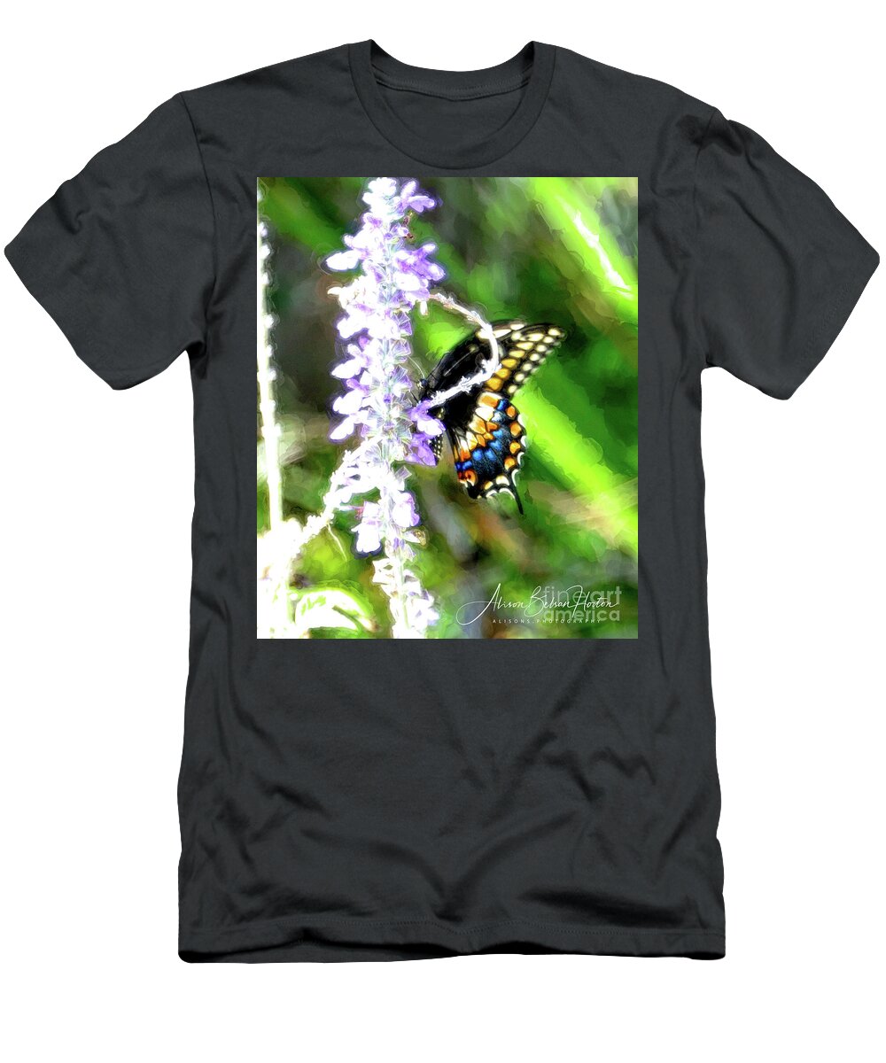 Butterfly T-Shirt featuring the digital art Swallowtail by Alison Belsan Horton