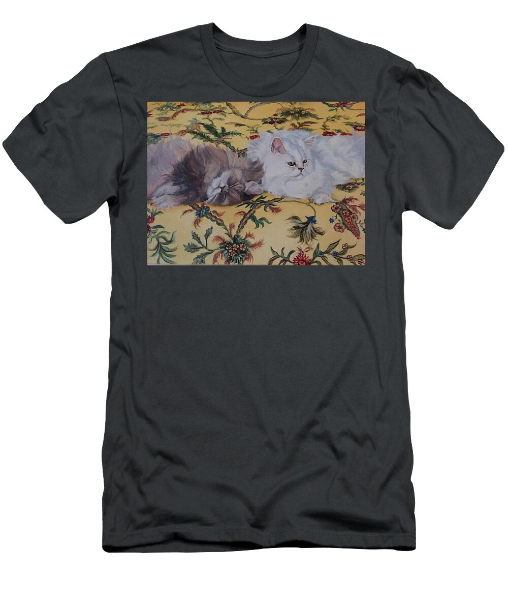 Cats T-Shirt featuring the painting Sweethearts by Judy Rixom