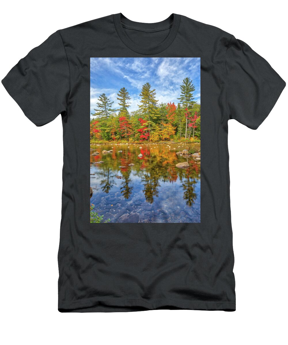 Swift River T-Shirt featuring the photograph Swift River New Hampshire Kancamagus Highway Fall Foliage by Juergen Roth