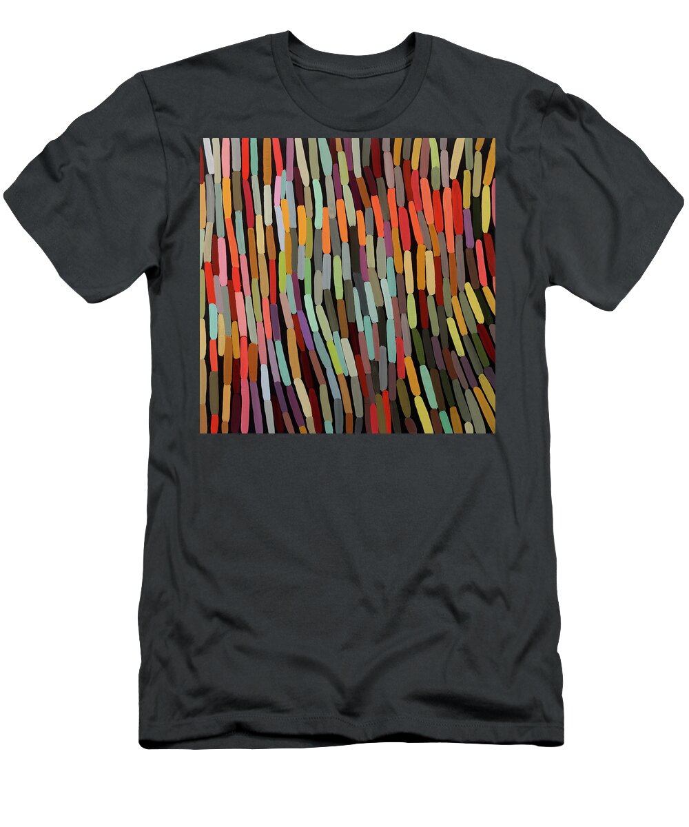 Abstract Art T-Shirt featuring the painting Swimming Upstream #1 by Jane Davies