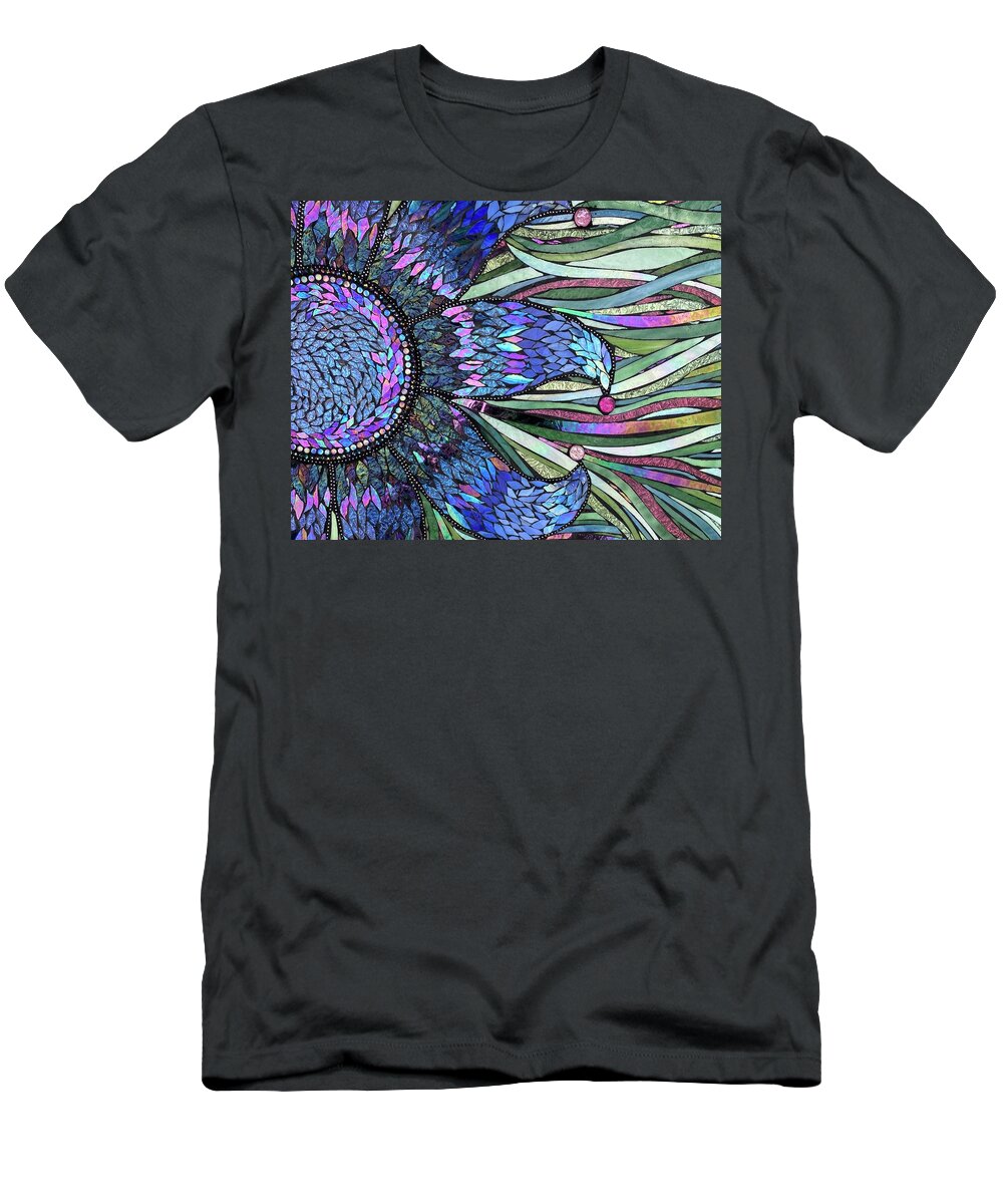 Flower T-Shirt featuring the glass art Swoopy Flower Swirls by Teresa White