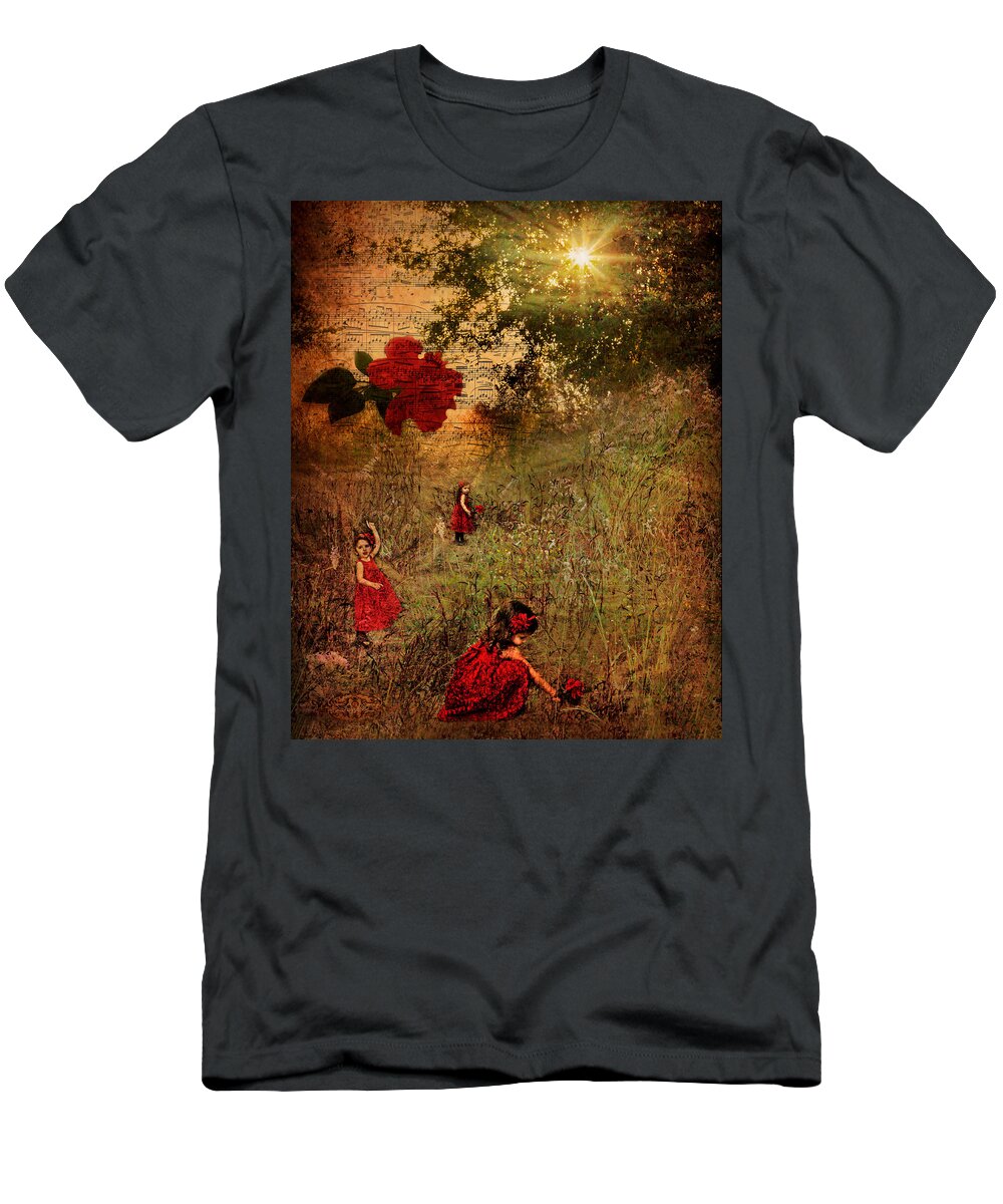  T-Shirt featuring the photograph Sydney and the Red Flower by Shara Abel