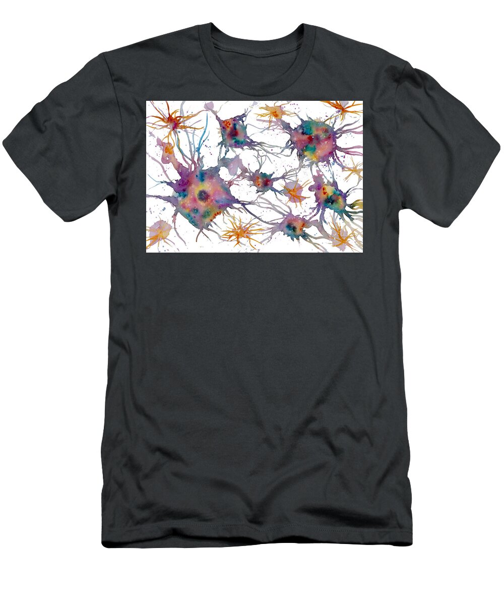 Medical T-Shirt featuring the painting Synapses Watercolour by Ann Leech