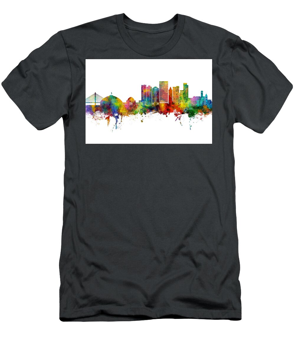 Tacoma T-Shirt featuring the digital art Tacoma Washington Skyline #83 by Michael Tompsett