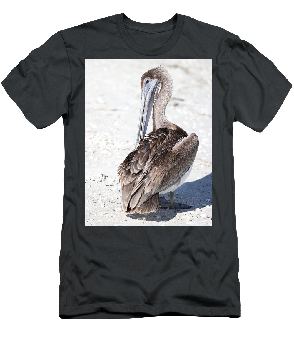 Pelicans T-Shirt featuring the photograph Close Up of Pelican by Mingming Jiang